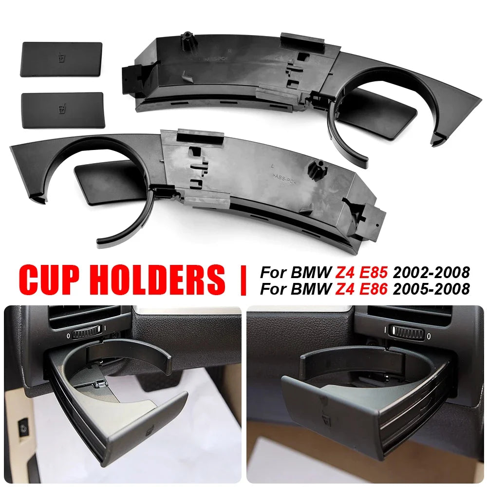 2PCS Front Dashboard Air Vent Side Cup Holder Drink Bracket for BMW Z4 E85 E86 2002-2008 | Dash Drink Holder MyPetiteCar.com