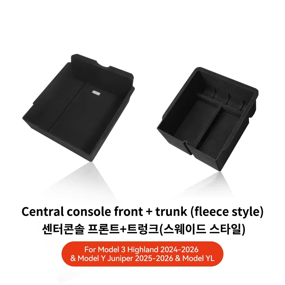 For Tesla Model 3/Y/Highland/Juniper 2026 Center Armrest Hidden Storage Box | Cup Holder Console Organizer MyPetiteCar.com