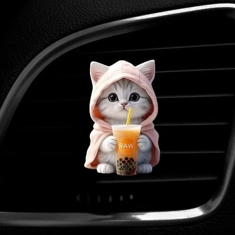 Cat Car Vent Clip Air Freshener Diffuser | Pink or Green