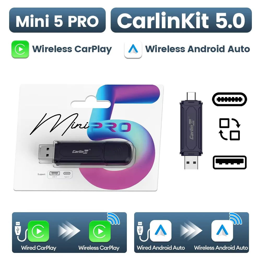 CarlinKit 5.0 Wireless Android Auto & CarPlay Adapter | 2Air & CP2A for OEM Cars MyPetiteCar.com