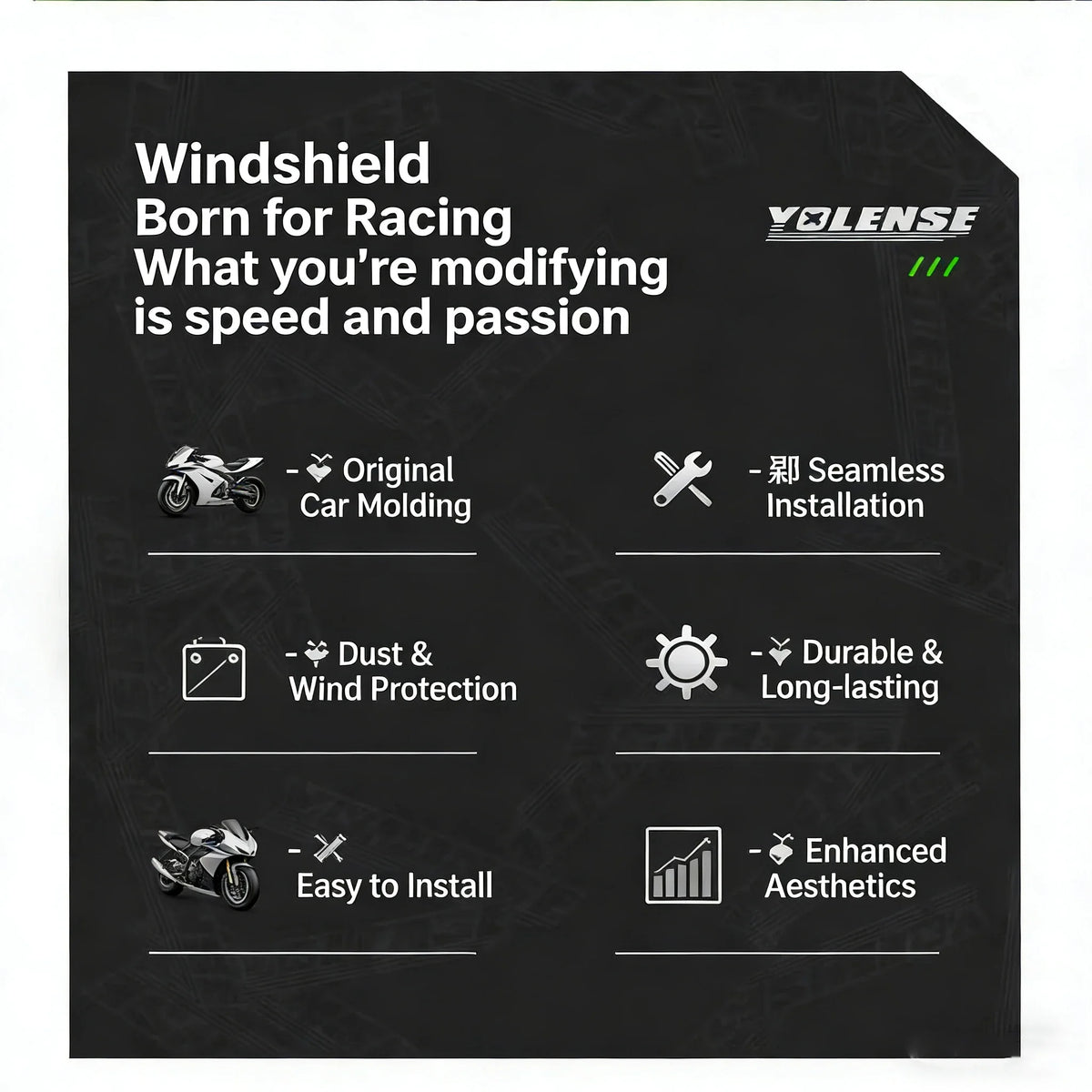 YOLENSE Double Bubble Windscreen for CFMOTO 675SR 675SR-R MyPetiteCar.com
