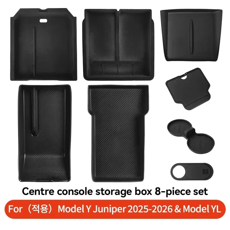 For Tesla Model 3/Y/Highland/Juniper 2026 Center Armrest Hidden Storage Box | Cup Holder Console Organizer MyPetiteCar.com