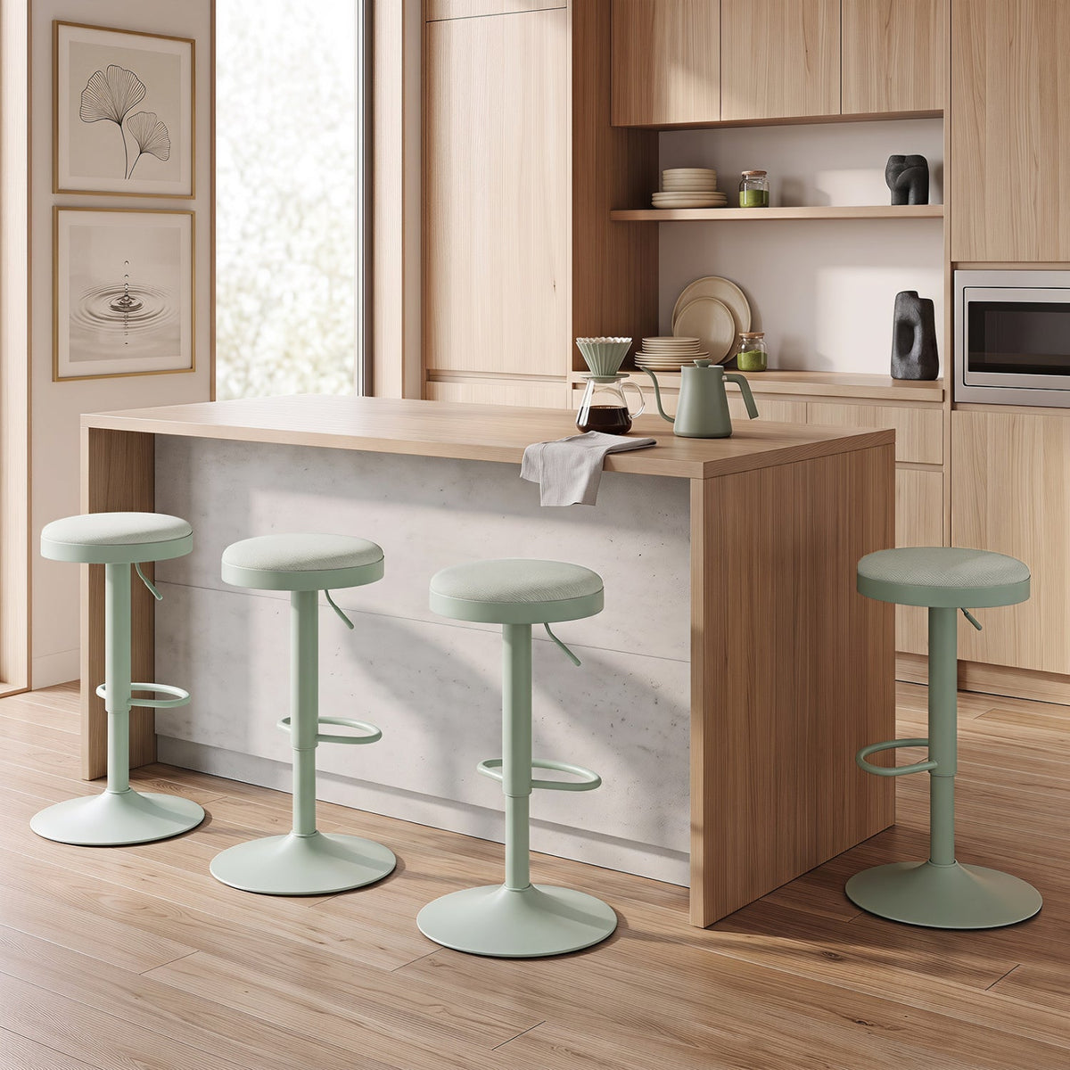 Adjustable Swivel Bar Stools Set of 4 with Padded Seats DirectDeals