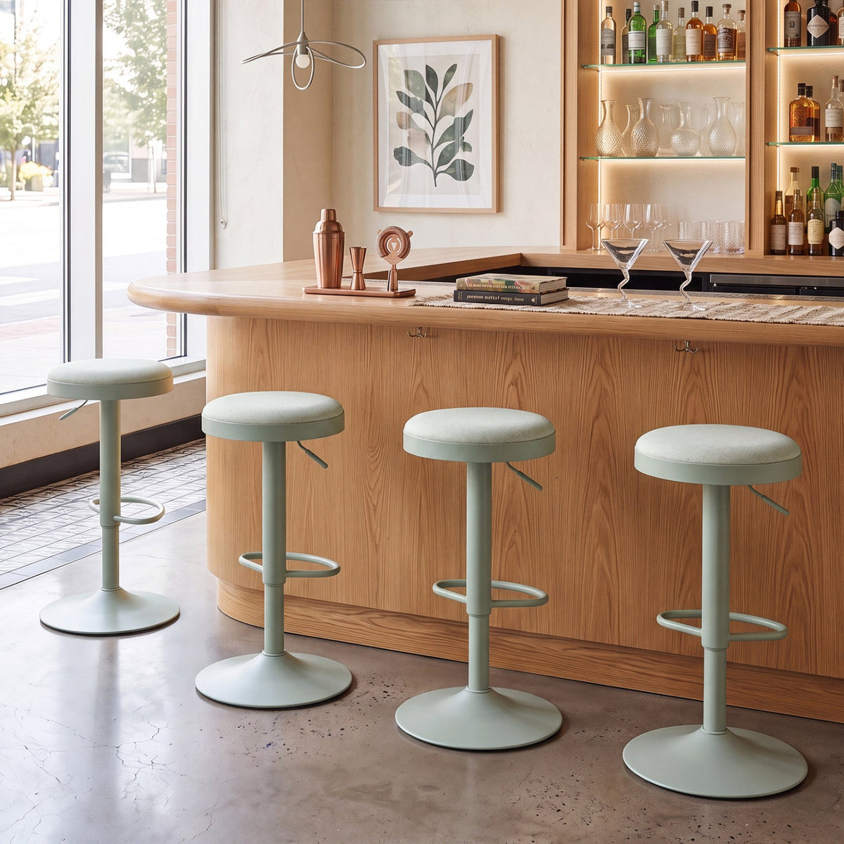 Adjustable Swivel Bar Stools Set of 4 with Padded Seats DirectDeals