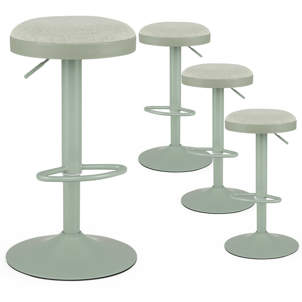 Adjustable Swivel Bar Stools Set of 4 with Padded Seats DirectDeals