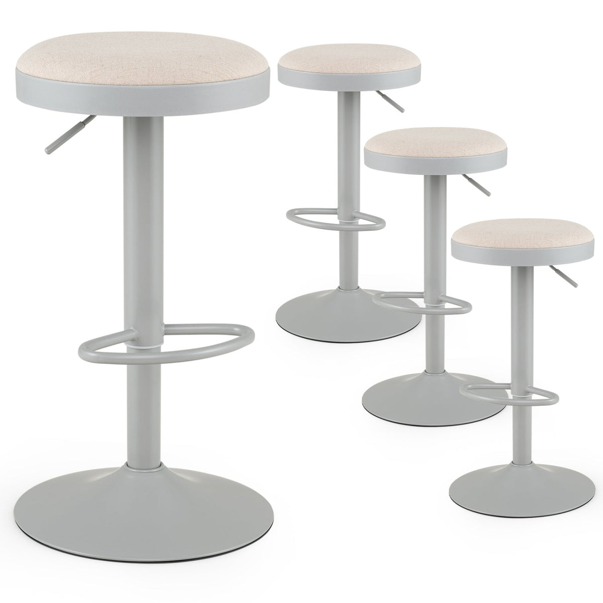 Adjustable Swivel Bar Stools Set of 4 with Padded Seats DirectDeals