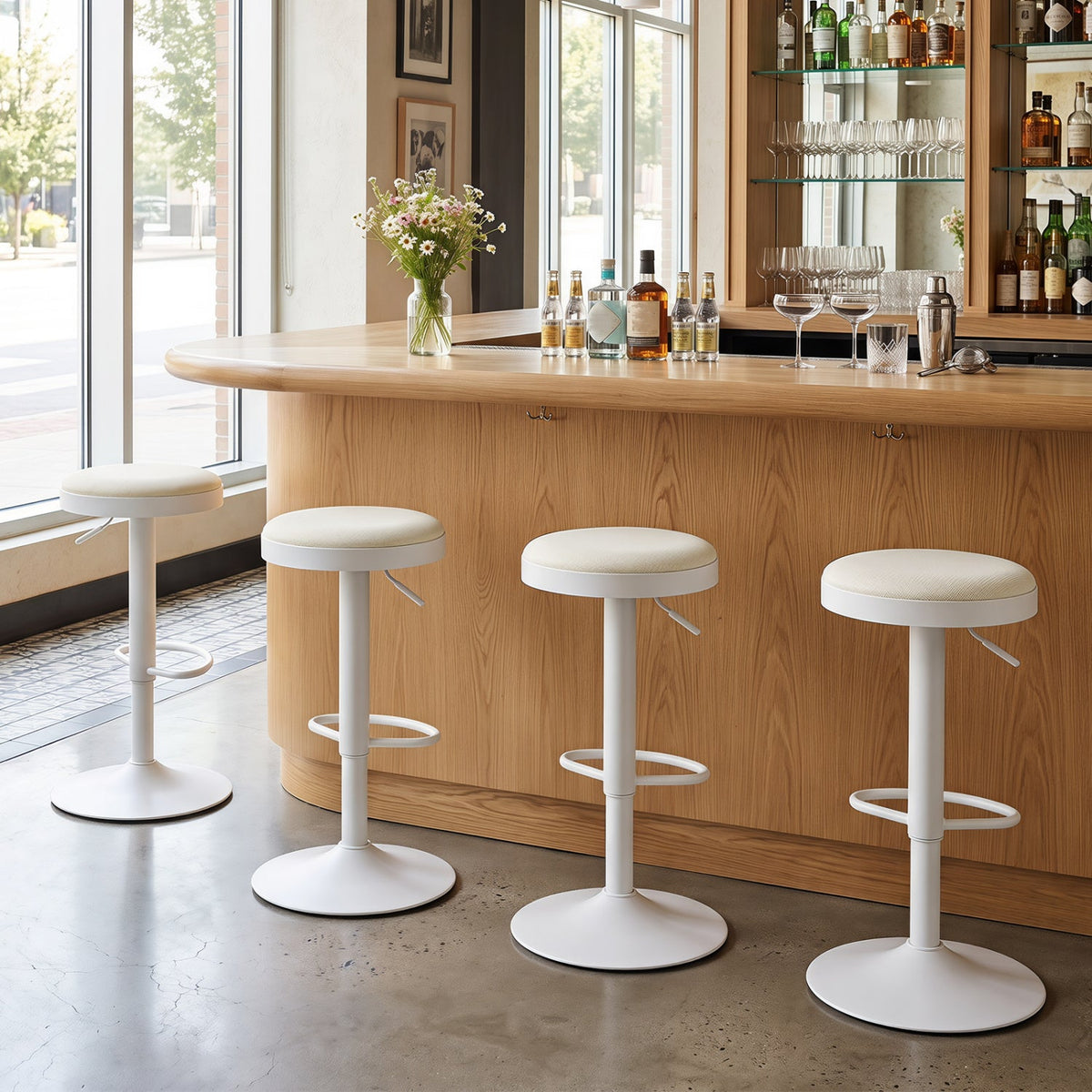 Adjustable Swivel Bar Stools Set of 4 with Padded Seats DirectDeals