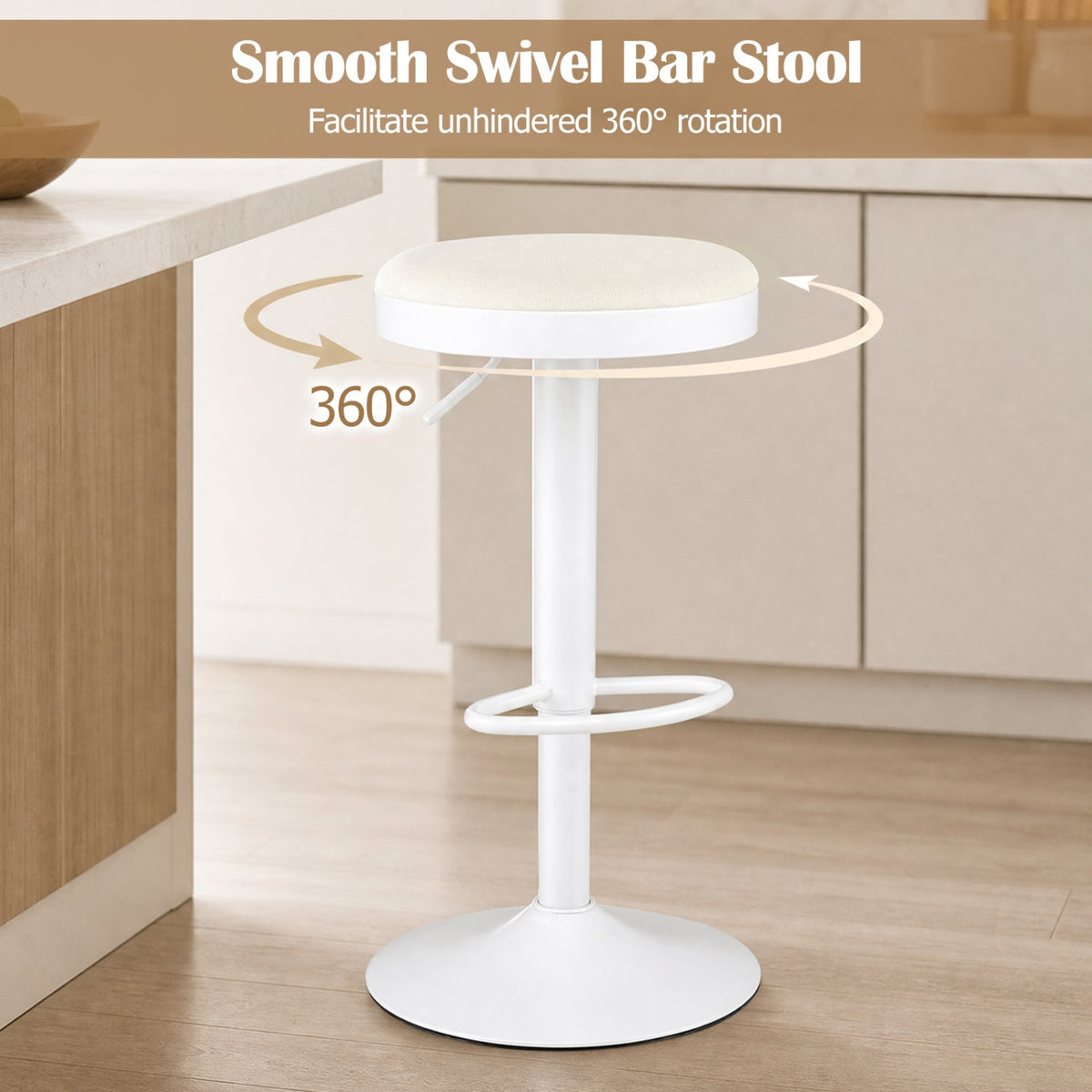 Adjustable Swivel Bar Stools Set of 4 with Padded Seats DirectDeals