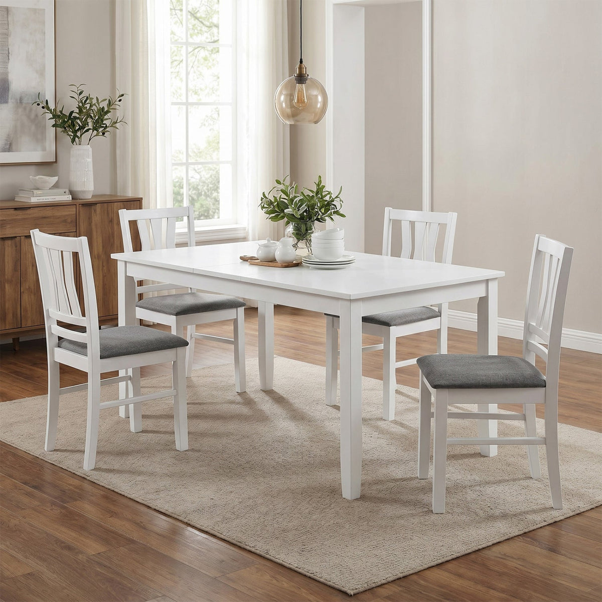 Upholstered Dining Chairs Set of 4 with Wood Frames