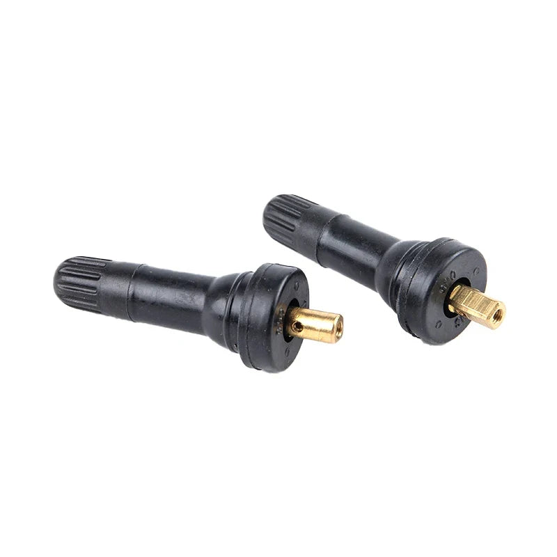 Tire Pressure Sensor Valve 4-Pack | Straight Rubber Nipple for TPMS Tubeless Disc