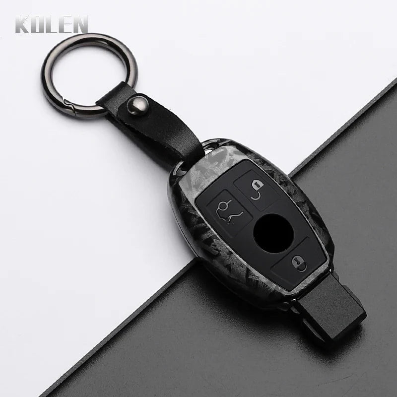 ABS Carbon Fiber Style Car Key Case Cover For Mercedes Benz A B C E Class GLS GLA GLK GLC CLS CLA AMG W204 W205 W212 W463 W176 MyPetiteCar.com