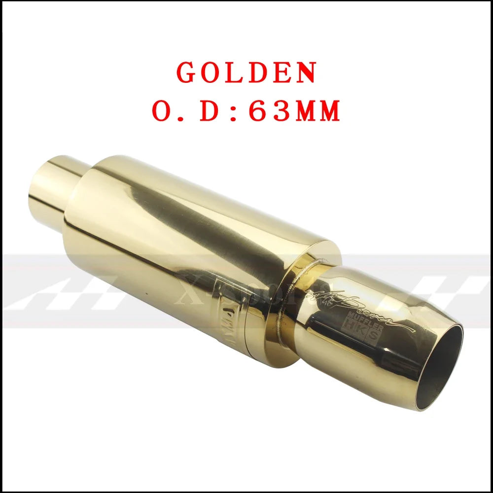 Universal Stainless Steel Exhaust Pipe Muffler | 51-63mm Inlet 89mm Flat Outlet MyPetiteCar.com
