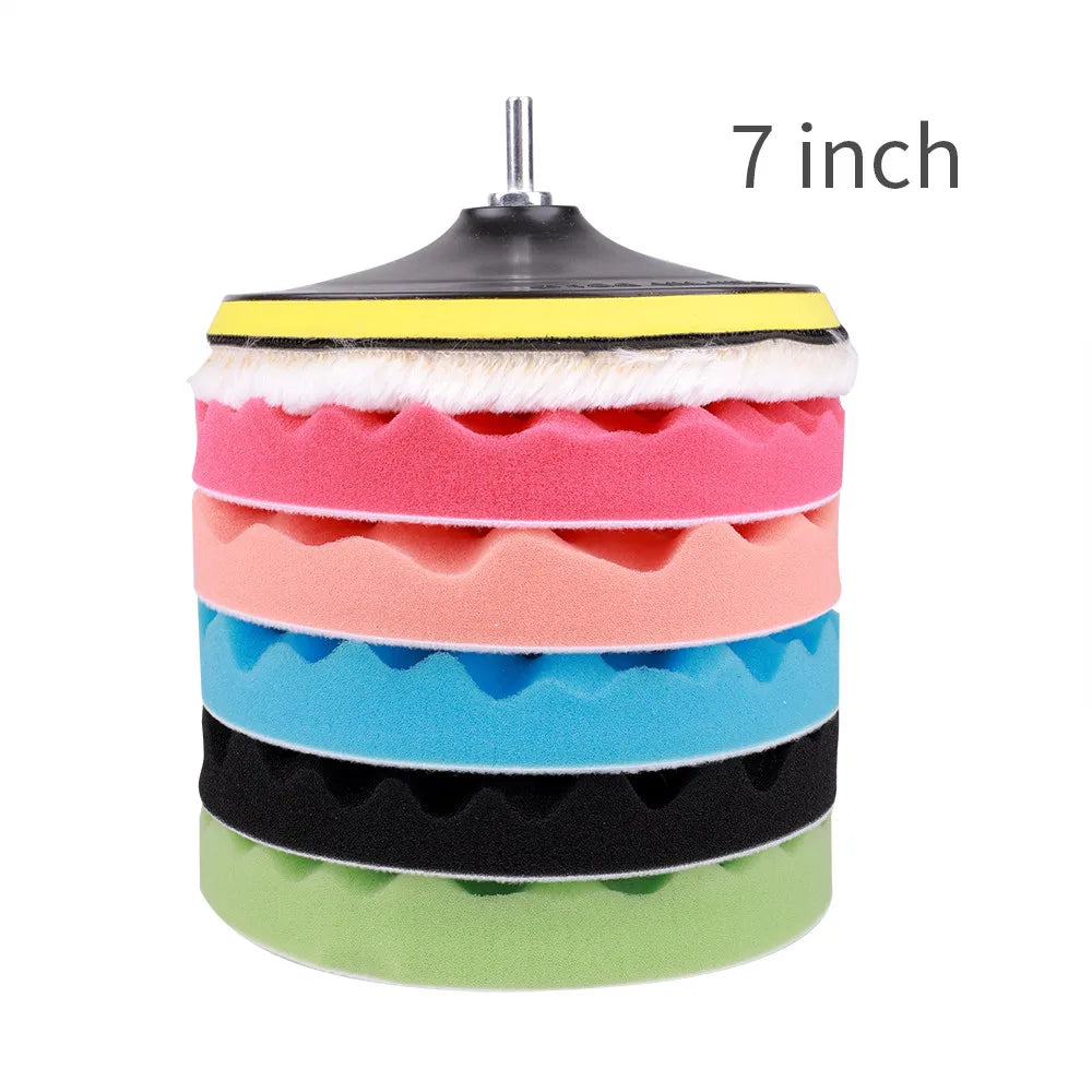 8-Piece Car Polishing Pad Kit, 3, 5, 7 Inch Sponge Buffing Discs