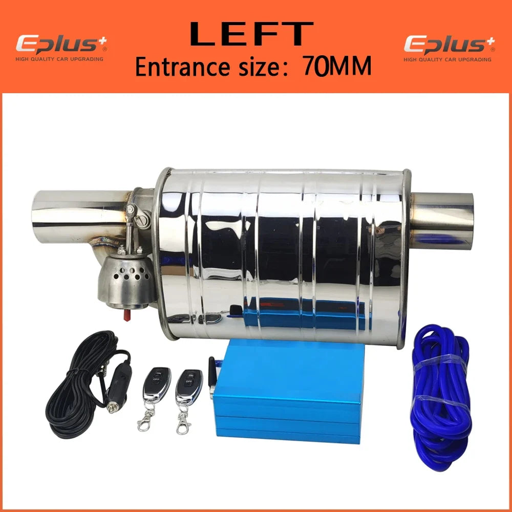 EPLUS Stainless Steel Remote Control Exhaust Vacuum Valve | Variable Silencer for Universal 51 63 76 mm Pipes