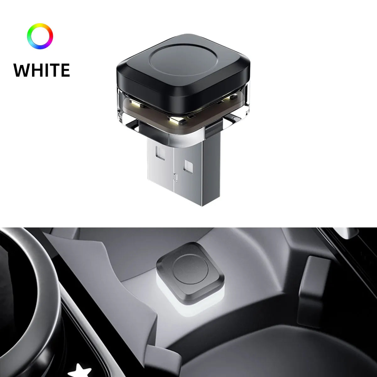 1/2X Car USB Mini LED Interior Atmosphere Light Plug Play Universal Auto LED Lighting Reading Lamp Decorations Laptop Decorative MyPetiteCar.com
