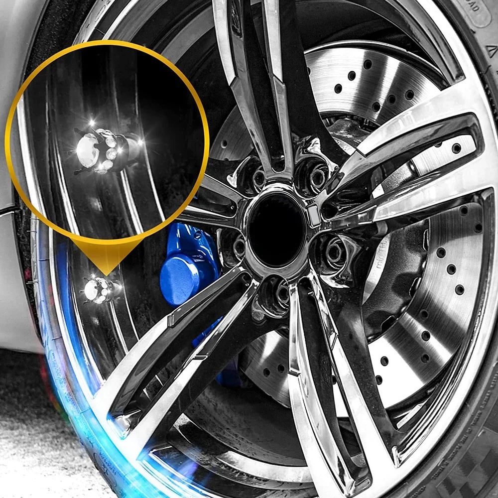 Bling Bling Rhinestone Valve Stem Caps | Chrome Crown Tire Valve Caps for Cars, Bikes & Motorcycles MyPetiteCar.com
