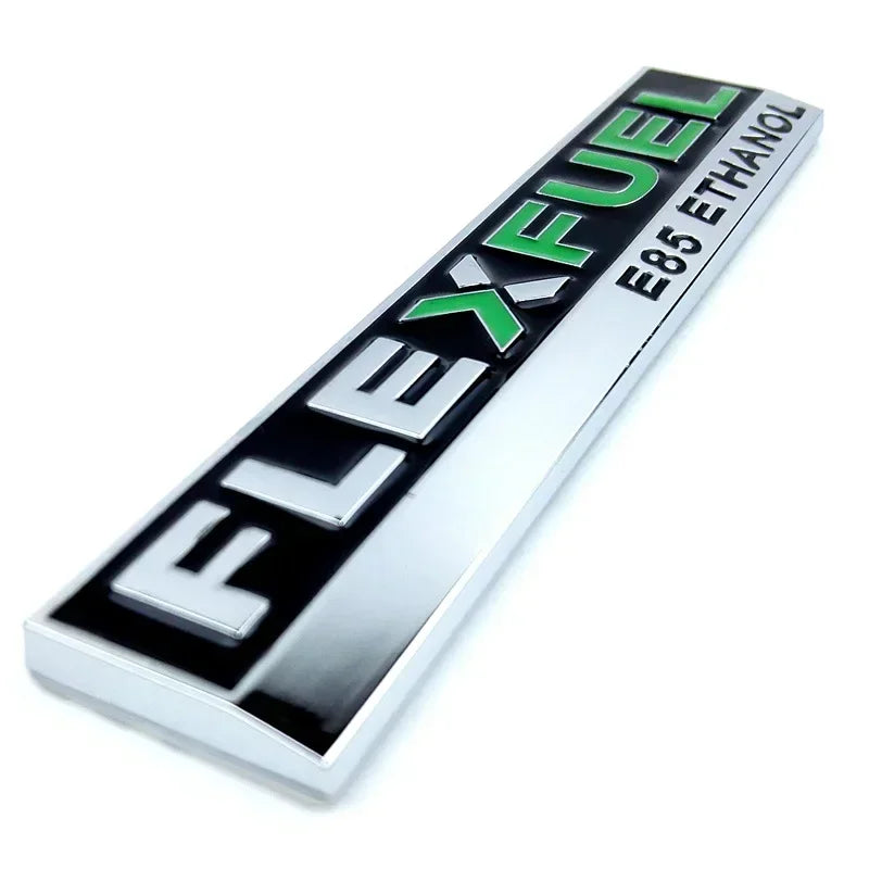 Car FLEX FUEL Universal model clean energy car stickers personalized metal modified car logo 3D Metal logo MyPetiteCar.com