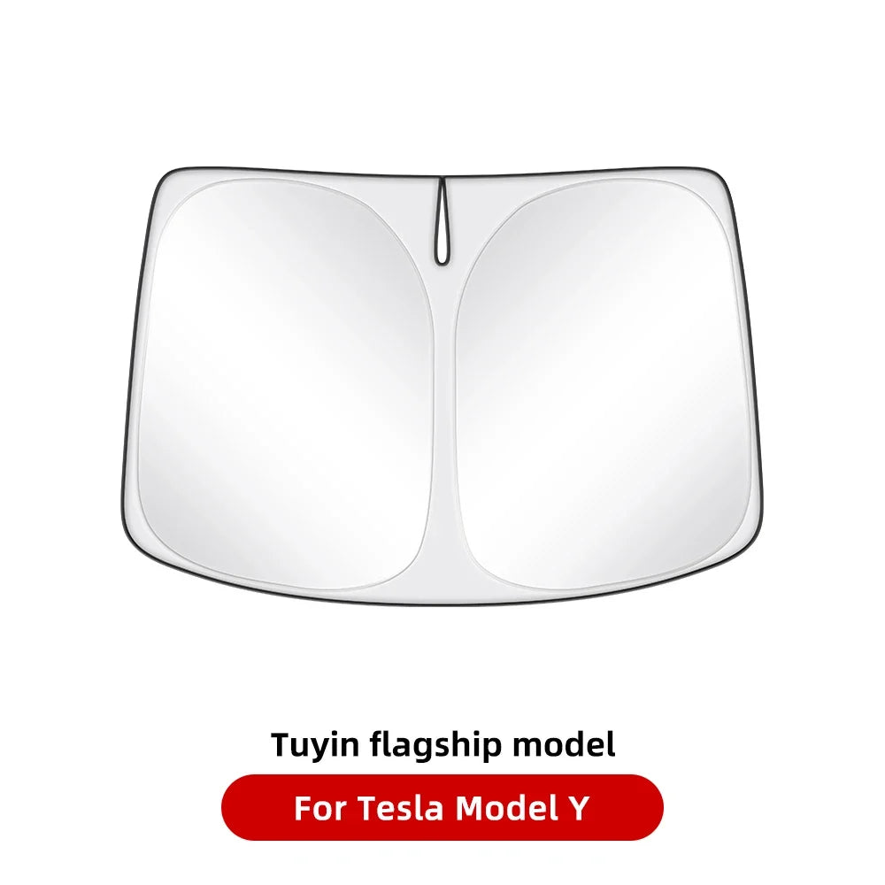 Tesla Model Y 3 Front Window Sunshade | UV Protection Glass Roof Skylight Visor MyPetiteCar.com