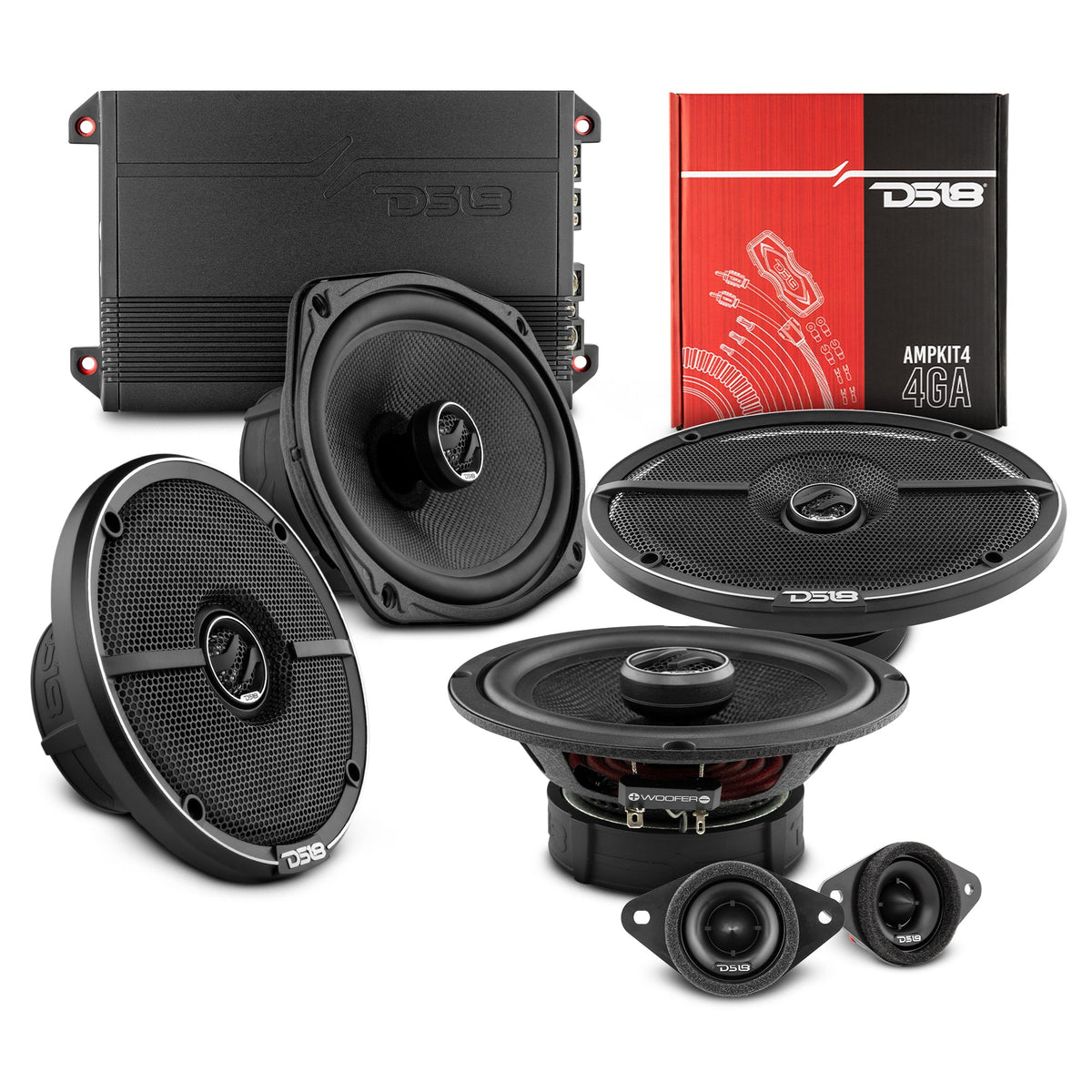 DS18 2008-2019 Toyota Highlander Front and Back Doors Speaker Better Upgrade Package 1600 Watts DS18
