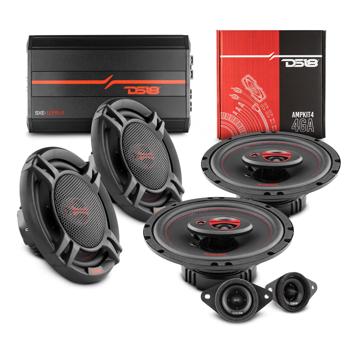 DS18 2014-2018 Toyota RAV4 Front and Back Doors Speakers Better Upgrade/Replacement Package 900 Watts DS18