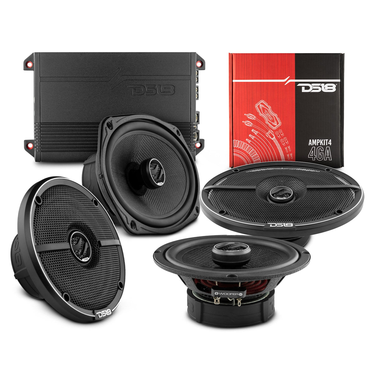 2015-2020 GMC Yukon XL Front and Back Doors Speakers Good Upgrade/Replacement Package 1600 Watts DS18