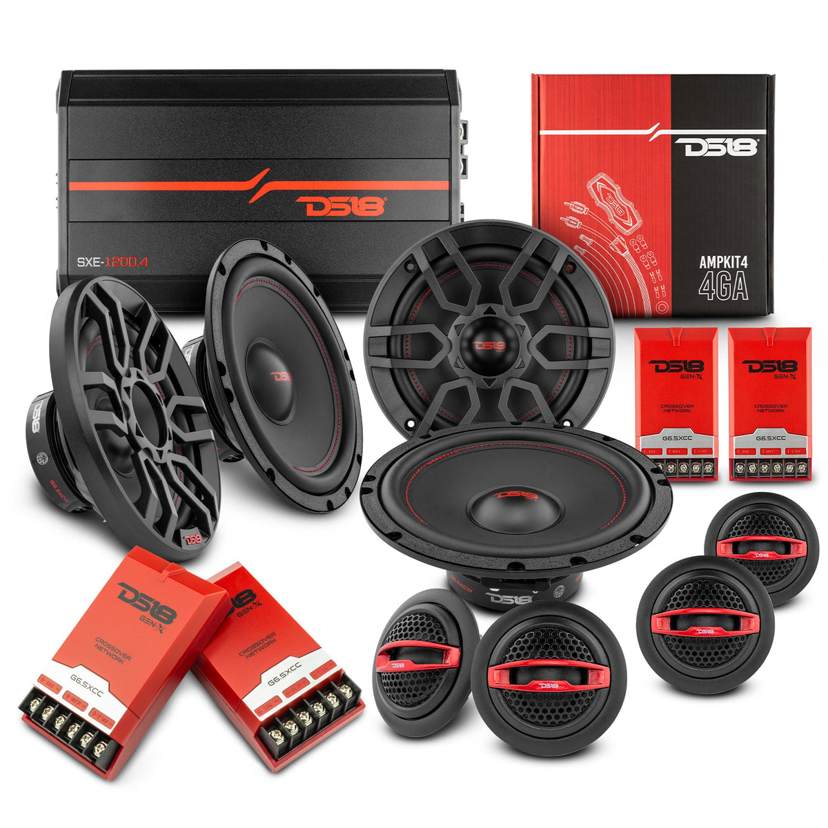 DS18 2009-2014 Acura TL Front and Back Doors Speakers Good Upgrade/Replacement Package 900 Watts DS18
