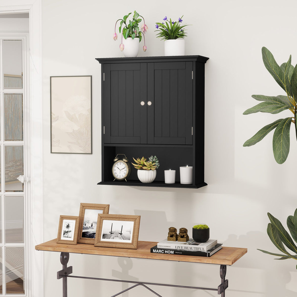 Wall Mount Bathroom Cabinet Storage Organizer with Doors and Shelves DirectDeals
