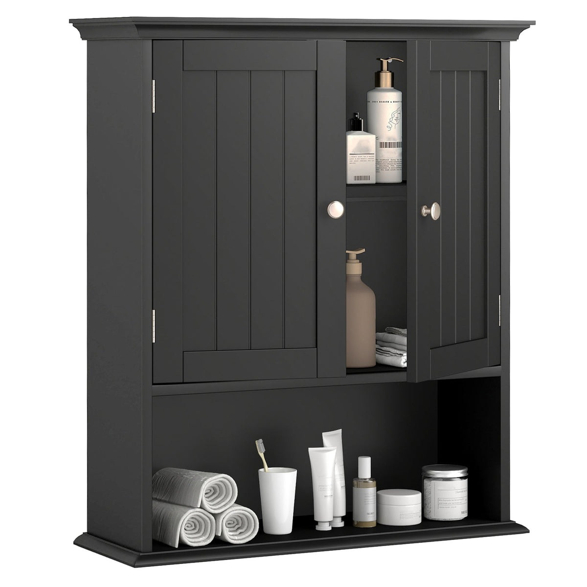 Wall Mount Bathroom Cabinet Storage Organizer with Doors and Shelves DirectDeals