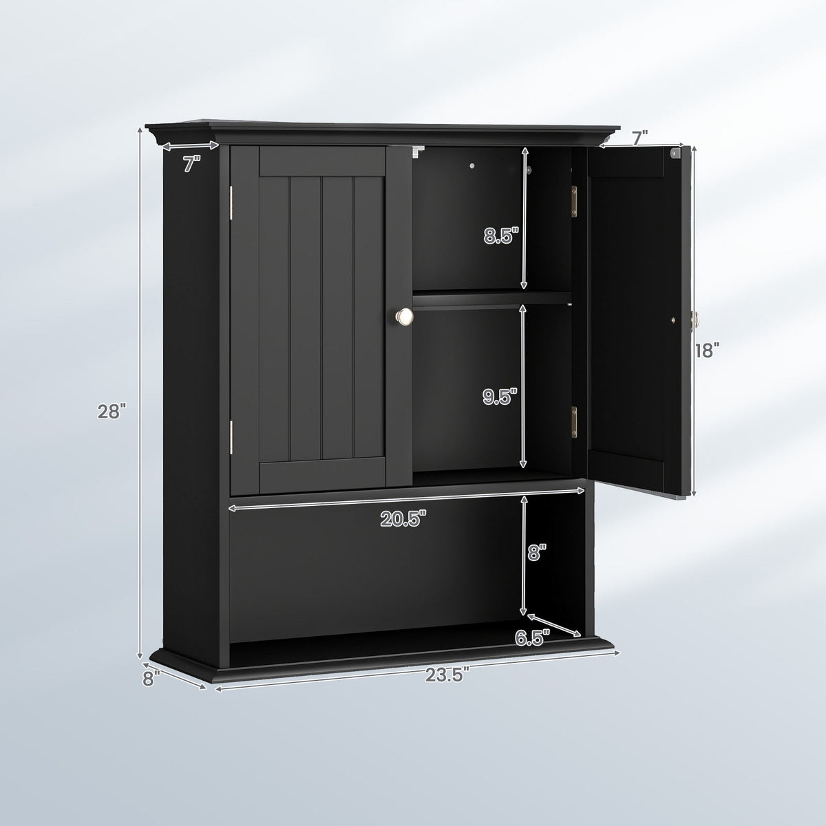 Wall Mount Bathroom Cabinet Storage Organizer with Doors and Shelves DirectDeals