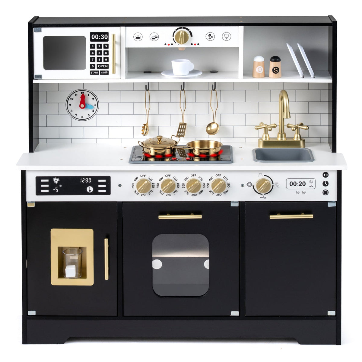Wooden Play Kitchen for Kids with Realistic Lights and Sounds DirectDeals