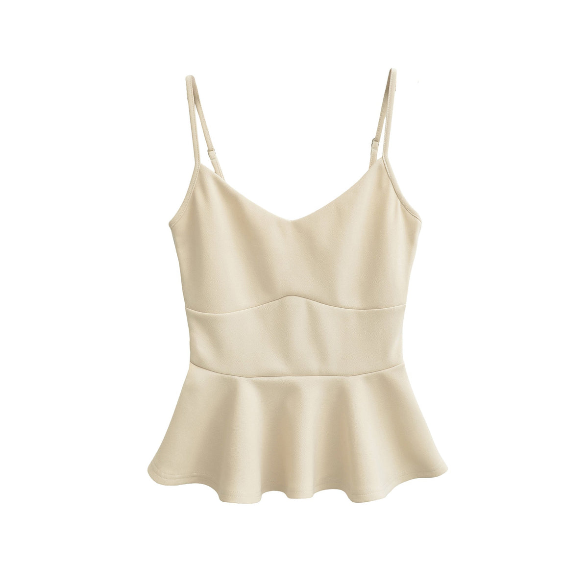 Cropped Ruffled-waistline Slim-fit Camisole Top