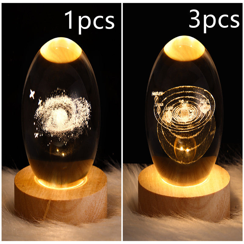 LED Galaxy Crystal Ball 3D Moon Lamp
