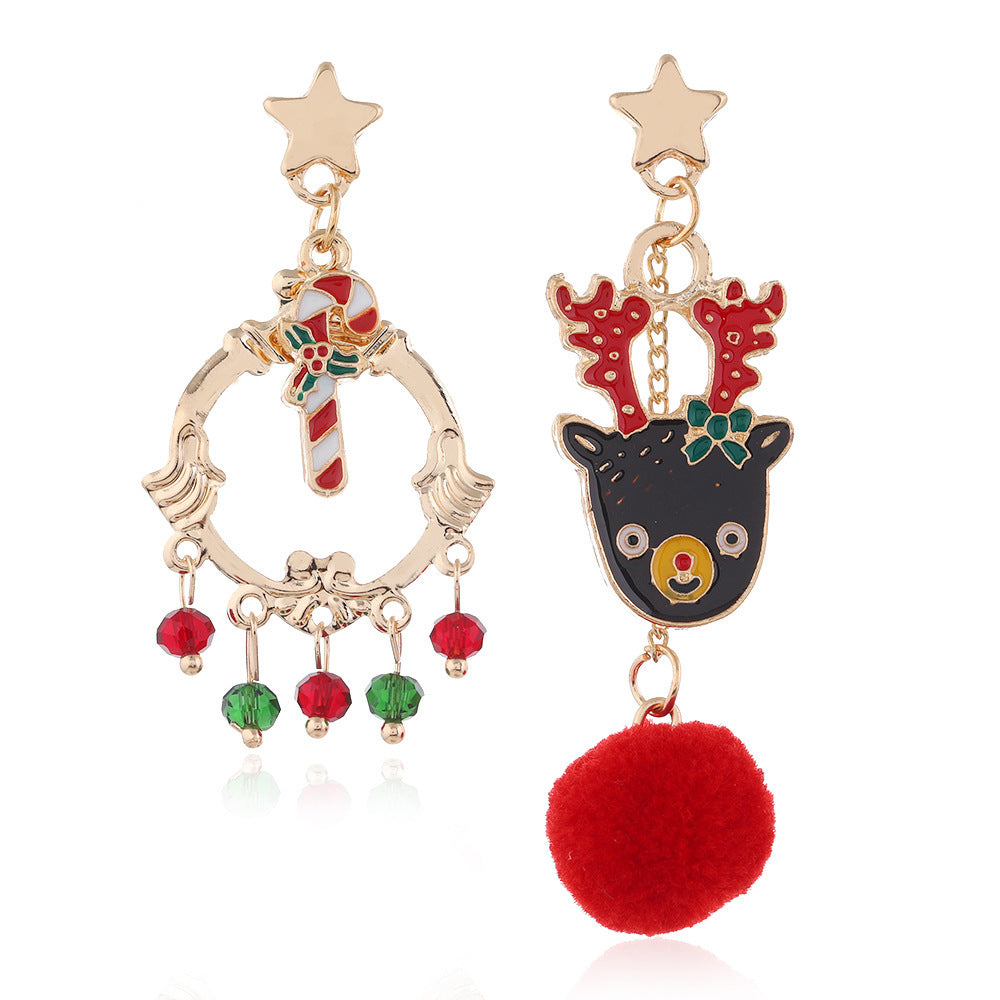 European American Christmas Snowflake Earrings
