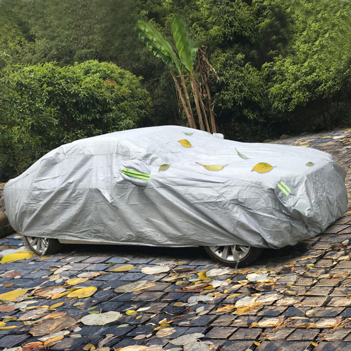 Waterproof Car Cover with UV Protection and Reflective Strips GBruno Store