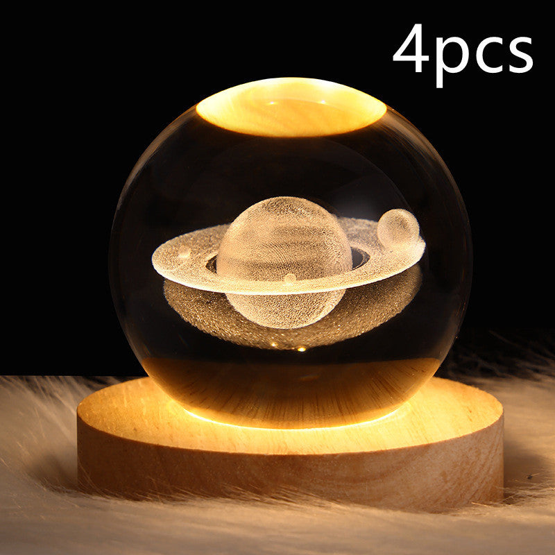 LED Galaxy Crystal Ball 3D Moon Lamp