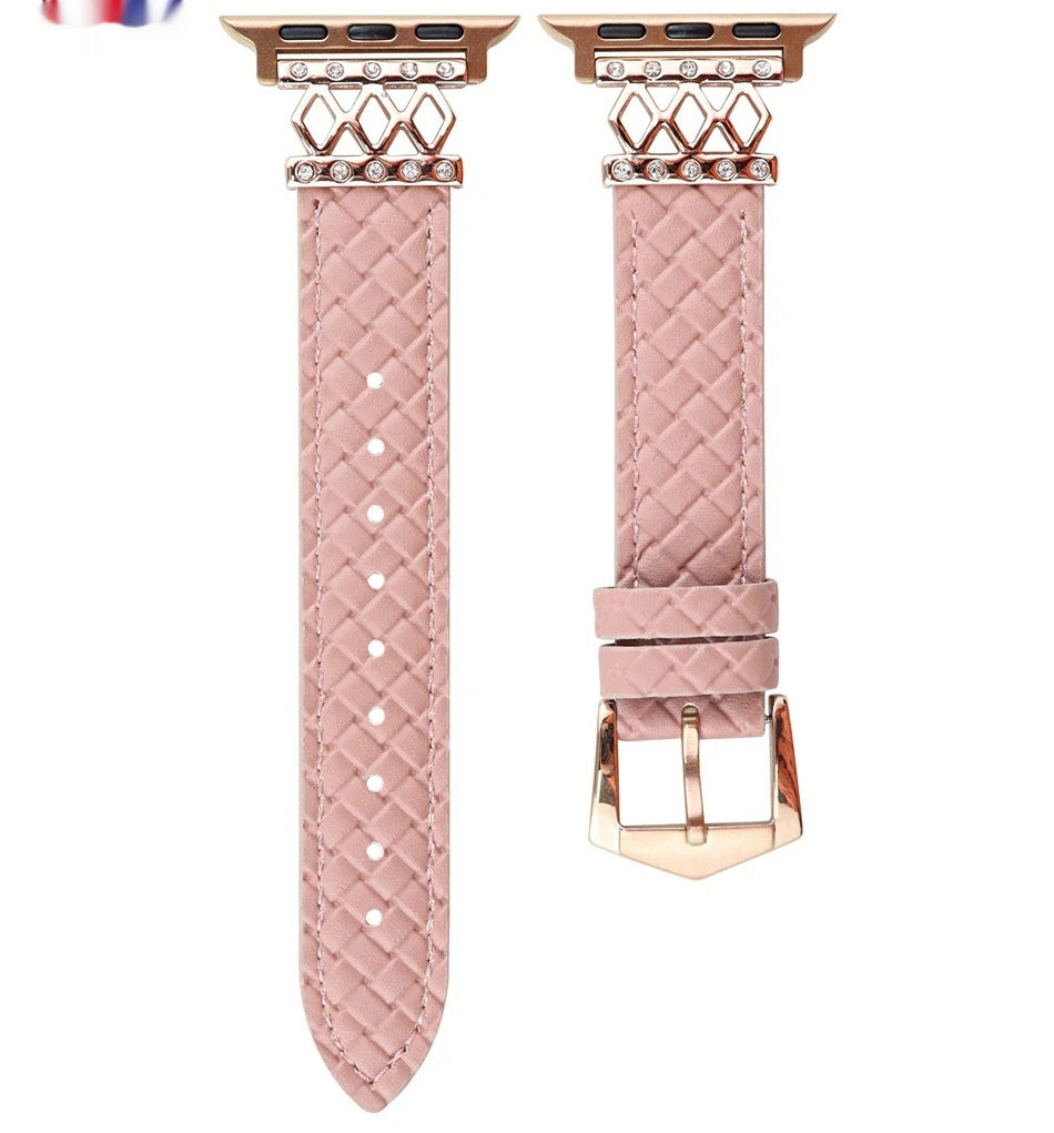 Diamond Design Leather Women's Watch Strap