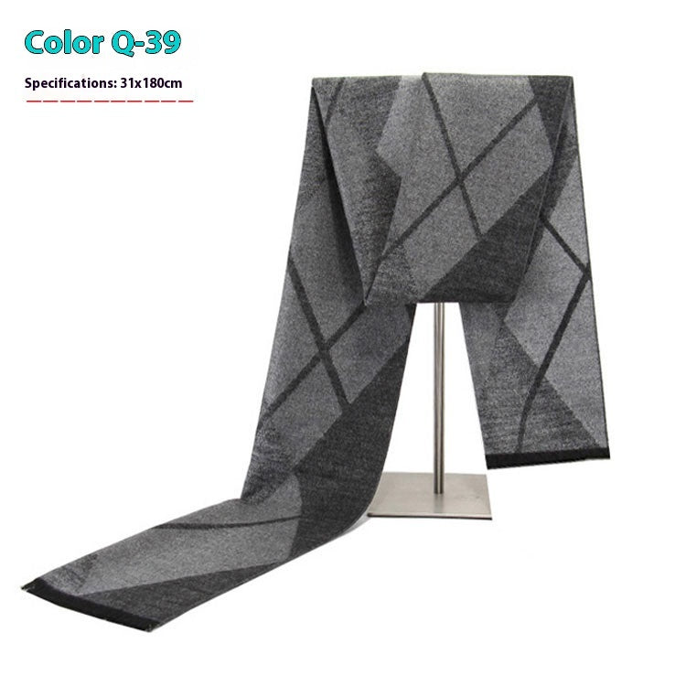 Men's Winter Warm Striped Business Scarf