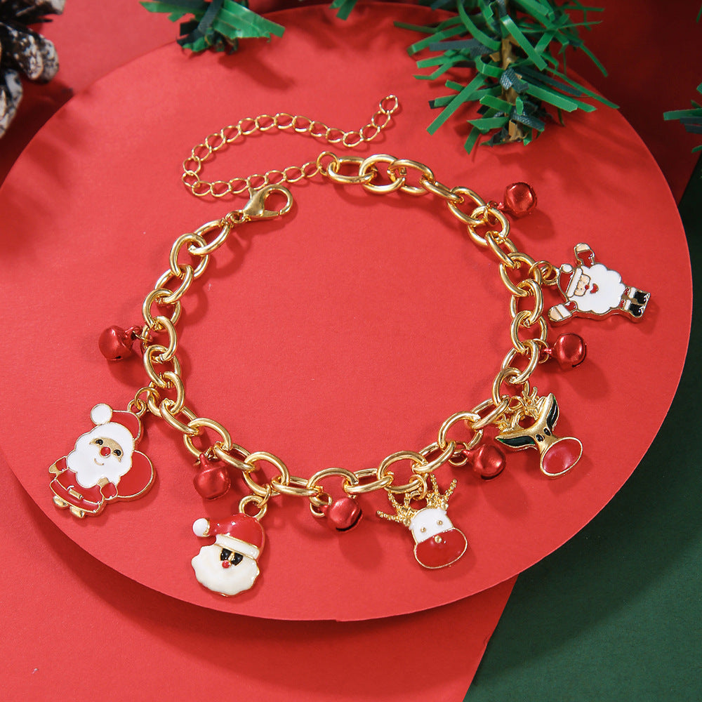 Christmas Bracelet, Santa, Snowflake, Pearl
