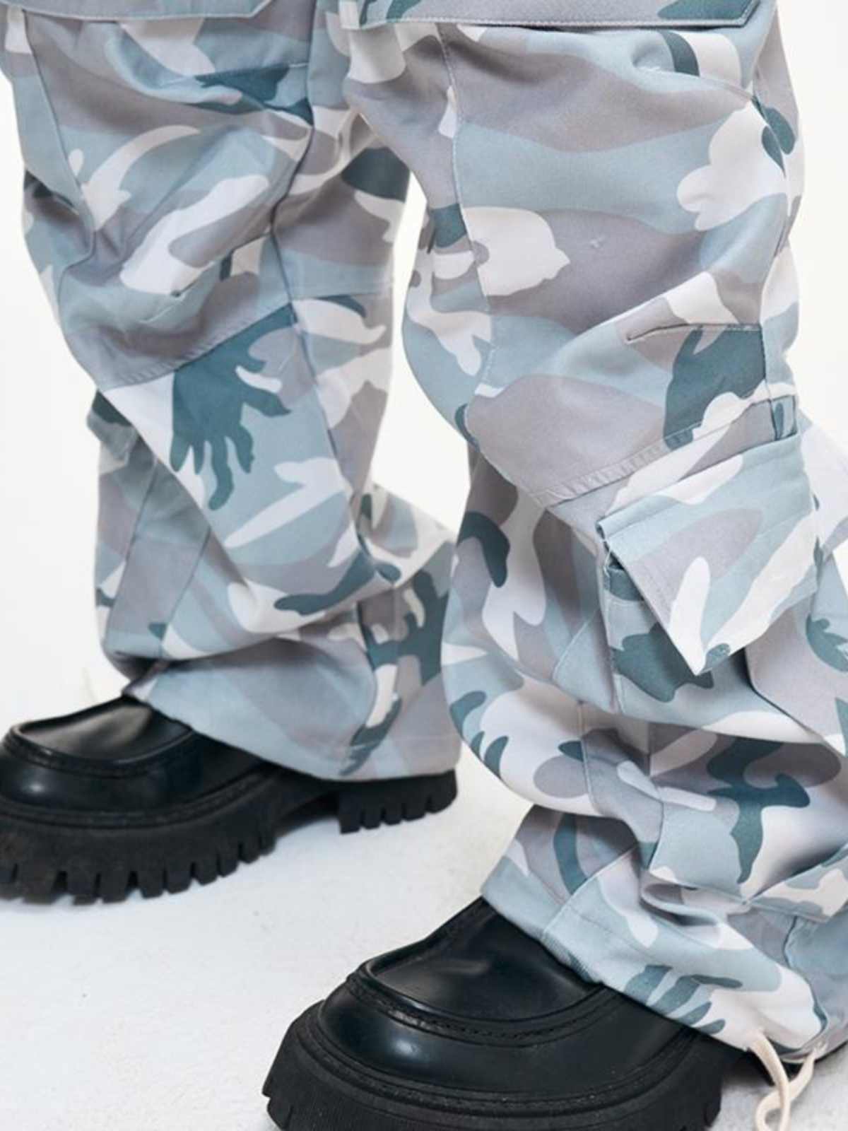 Camouflage Loose Wide Leg Paratrooper Pants Men