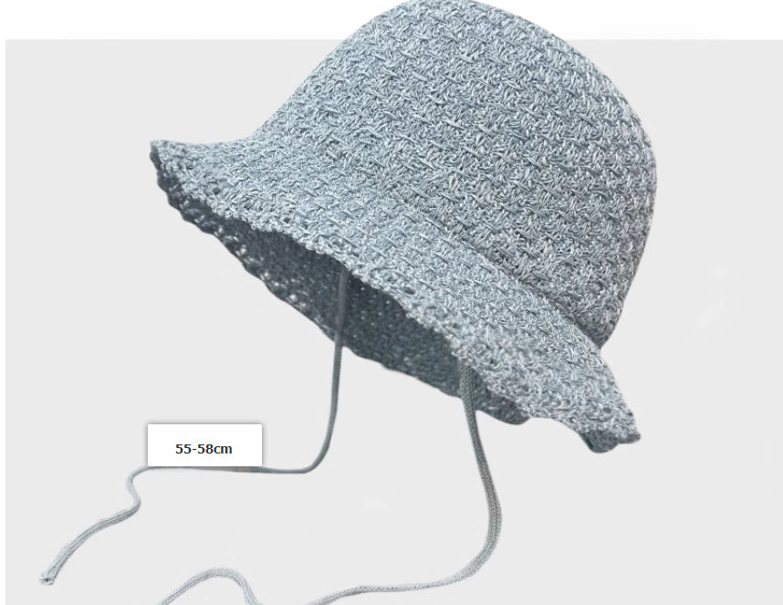 Knitted Lace-up Bow Lace Gentle Outing Sunshade Mori Bucket Hat