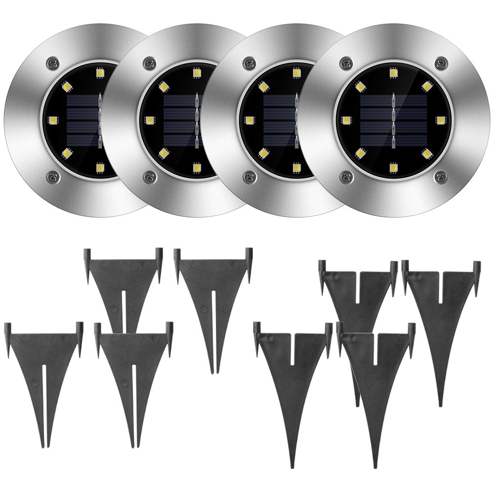 4pcs Solar Ground Light Waterproof Buried Light In-Ground Path Deck Lawn Patio Light 4LED GBruno Store