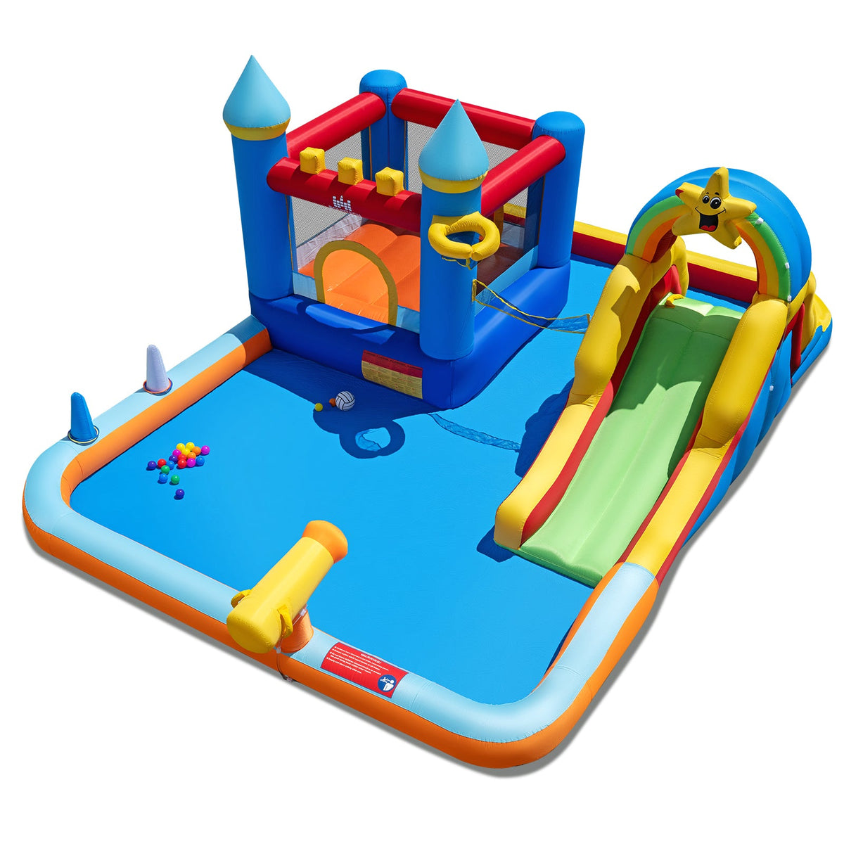 Inflatable Water Slide Park with Climbing Wall and Splash Pool