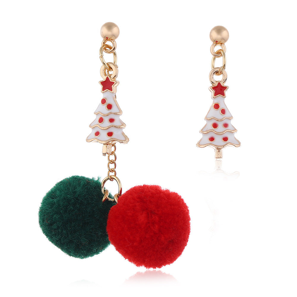 European American Christmas Snowflake Earrings