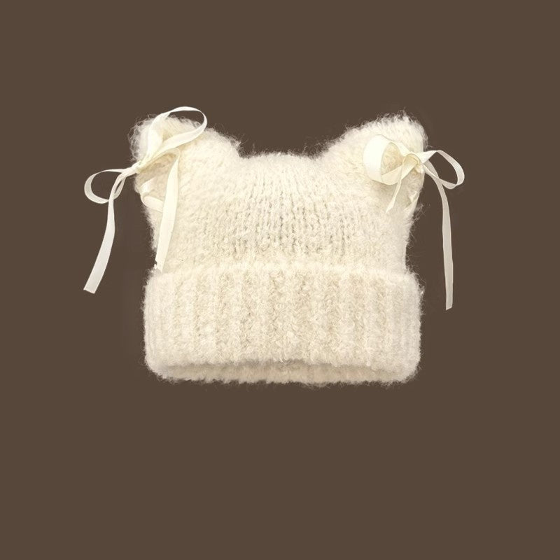Bow-knot Knitted Casual Hat For Women