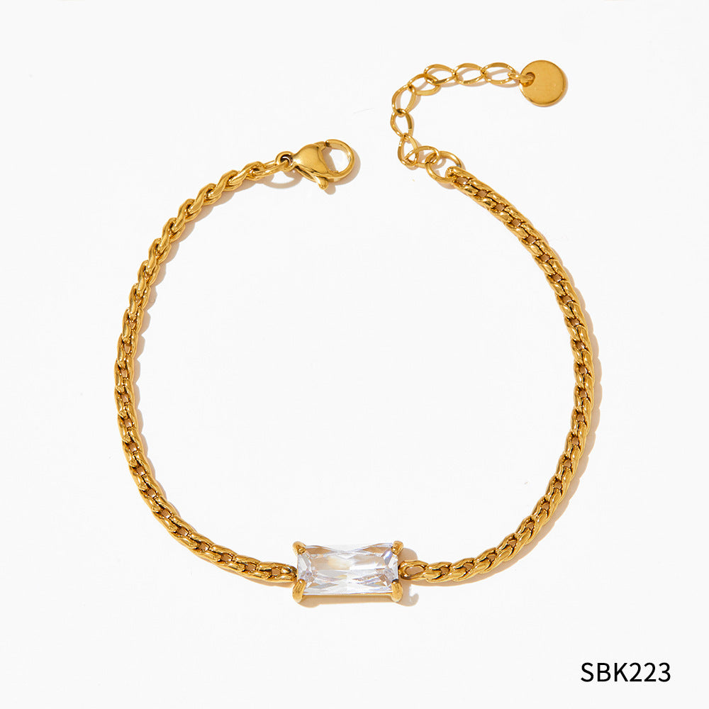 Simple Collarbone Necklace & Bracelet Set