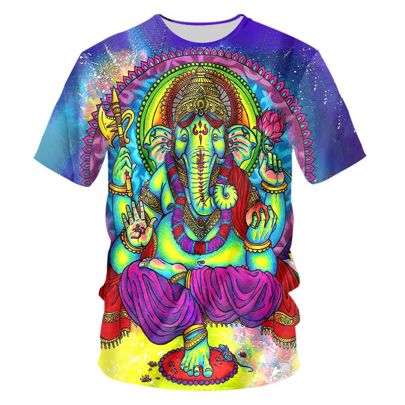 3D Psychedelic Floral Sweat-wicking T-shirt
