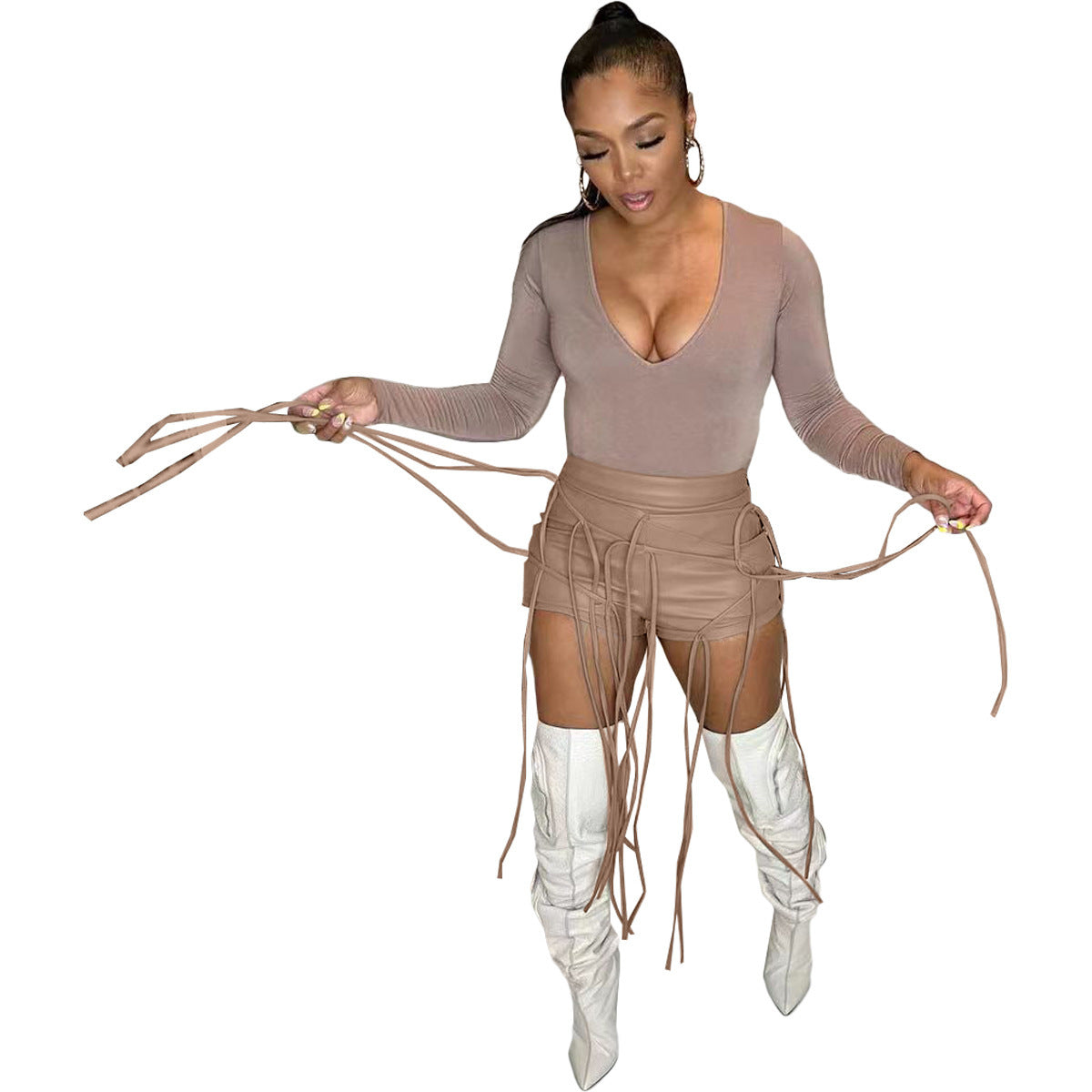 Women's Casual Cool Rope Decorative Shorts