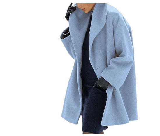 Women's Trendy Clothes Multi-color Round Neck Loose Sweater Woolen Coat Solid Casual Coat For Autumn And Winter My Store