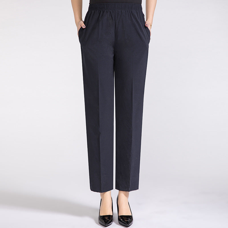 Plus Size Ice Silk Cropped Pants