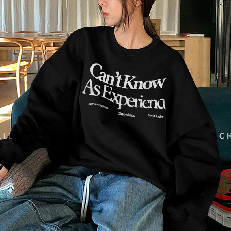 Fleece-Lined Loose Casual Pullover
